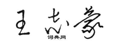 駱恆光王志蒙草書個性簽名怎么寫