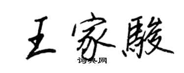 王正良王家駿行書個性簽名怎么寫