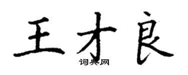 丁謙王才良楷書個性簽名怎么寫