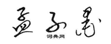 駱恆光孟子墨草書個性簽名怎么寫