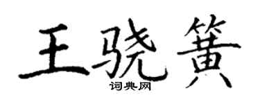 丁謙王驍簧楷書個性簽名怎么寫