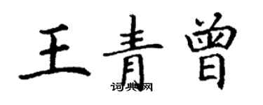 丁謙王青曾楷書個性簽名怎么寫