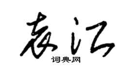 朱錫榮袁江草書個性簽名怎么寫