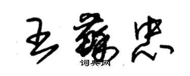 朱錫榮王蘇忠草書個性簽名怎么寫