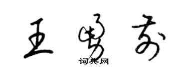 梁錦英王勇前草書個性簽名怎么寫