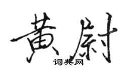 駱恆光黃尉行書個性簽名怎么寫
