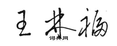 駱恆光王林福草書個性簽名怎么寫