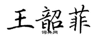 丁謙王韶菲楷書個性簽名怎么寫