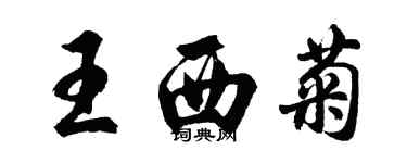 胡問遂王西菊行書個性簽名怎么寫