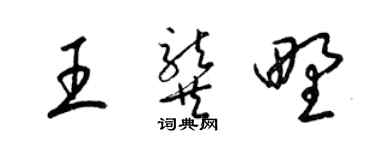 梁錦英王龔野草書個性簽名怎么寫