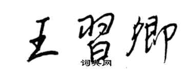 王正良王習卿行書個性簽名怎么寫