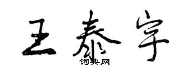 曾慶福王泰宇行書個性簽名怎么寫