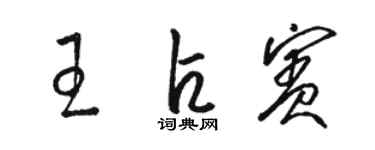 駱恆光王占賓草書個性簽名怎么寫