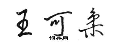 駱恆光王可柔行書個性簽名怎么寫