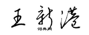 梁錦英王新港草書個性簽名怎么寫