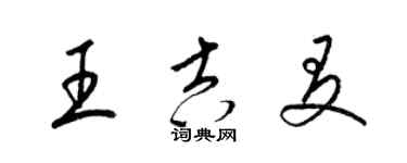 梁錦英王吉友草書個性簽名怎么寫