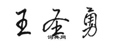 駱恆光王聖勇行書個性簽名怎么寫