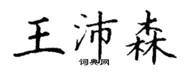 丁謙王沛森楷書個性簽名怎么寫