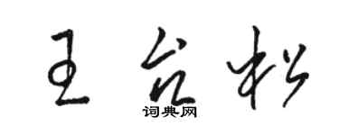 駱恆光王台松草書個性簽名怎么寫