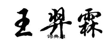 胡問遂王羿霖行書個性簽名怎么寫