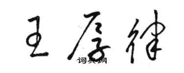 駱恆光王厚律草書個性簽名怎么寫