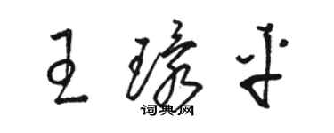 駱恆光王環平草書個性簽名怎么寫