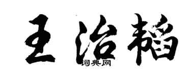 胡問遂王治韜行書個性簽名怎么寫
