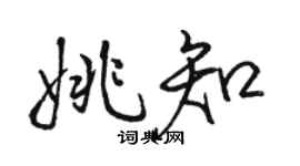 駱恆光姚知行書個性簽名怎么寫