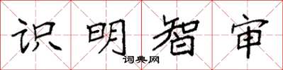袁強識明智審楷書怎么寫