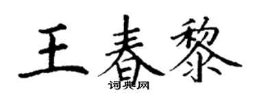 丁謙王春黎楷書個性簽名怎么寫