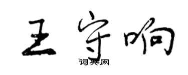 曾慶福王守響行書個性簽名怎么寫