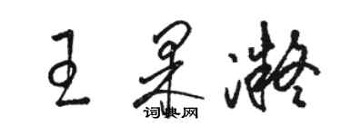 駱恆光王果凝草書個性簽名怎么寫