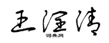 曾慶福王潤清草書個性簽名怎么寫