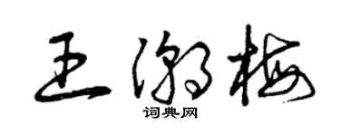 曾慶福王潮梅草書個性簽名怎么寫