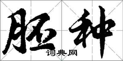 胡問遂胚種行書怎么寫