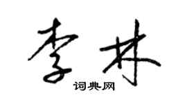 梁錦英李林草書個性簽名怎么寫