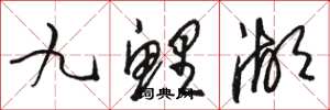 駱恆光九鯉湖草書怎么寫