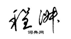 梁錦英程淑草書個性簽名怎么寫