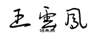 曾慶福王雲鳳草書個性簽名怎么寫