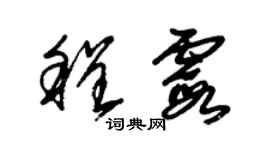 朱錫榮程霞草書個性簽名怎么寫