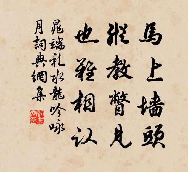 晁端禮馬上牆頭,縱教瞥見,也難相認書法作品欣賞