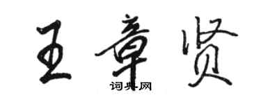 駱恆光王章賢行書個性簽名怎么寫