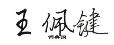駱恆光王佩鍵行書個性簽名怎么寫