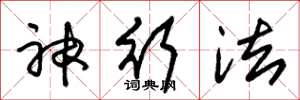 朱錫榮神行法草書怎么寫