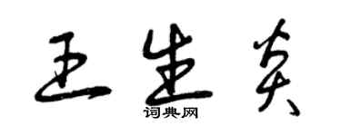 曾慶福王生炎草書個性簽名怎么寫