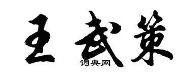 胡問遂王武策行書個性簽名怎么寫