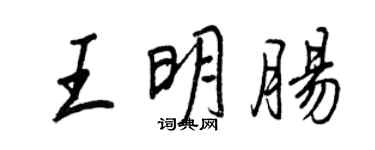 王正良王明腸行書個性簽名怎么寫