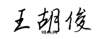 王正良王胡俊行書個性簽名怎么寫