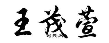 胡問遂王茂萱行書個性簽名怎么寫