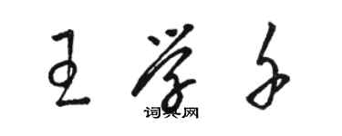 駱恆光王學千草書個性簽名怎么寫